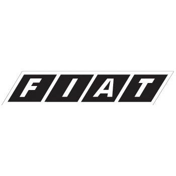 The Fiatagri decal, available as Sparex Part No. S.62503, features the brand name in bold, capital letters set within a black, slanted rectangular background.