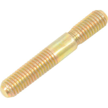 The Cylinder Head Stud (Sparex Part No. S.62544) by Sparex is a double-ended threaded metal stud with a golden finish, featuring a central unthreaded section and an M8x1.25 thread size.