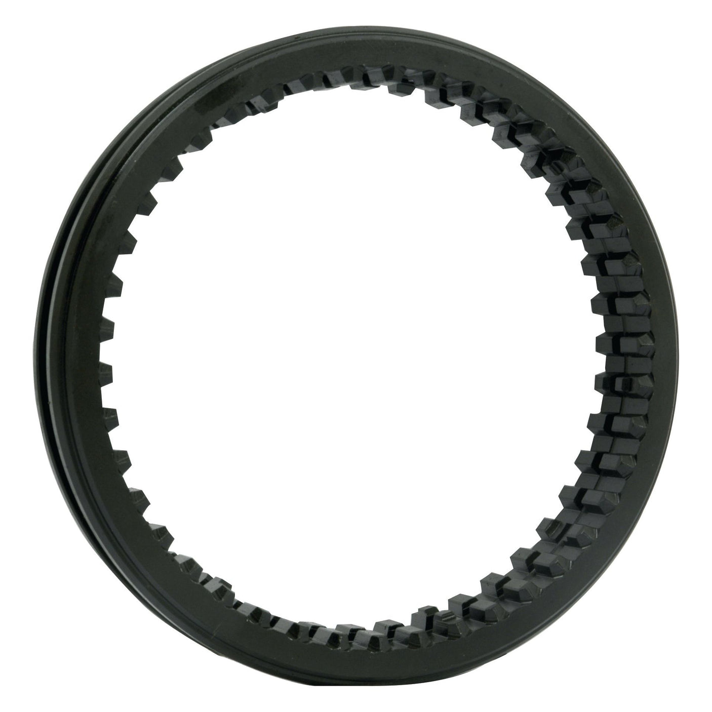 A black, circular Synchronizer Cone Outer with evenly spaced teeth along the inner circumference, designed for engineering or industrial applications, often used in Sparex machinery (Sparex Part No. S.62559).