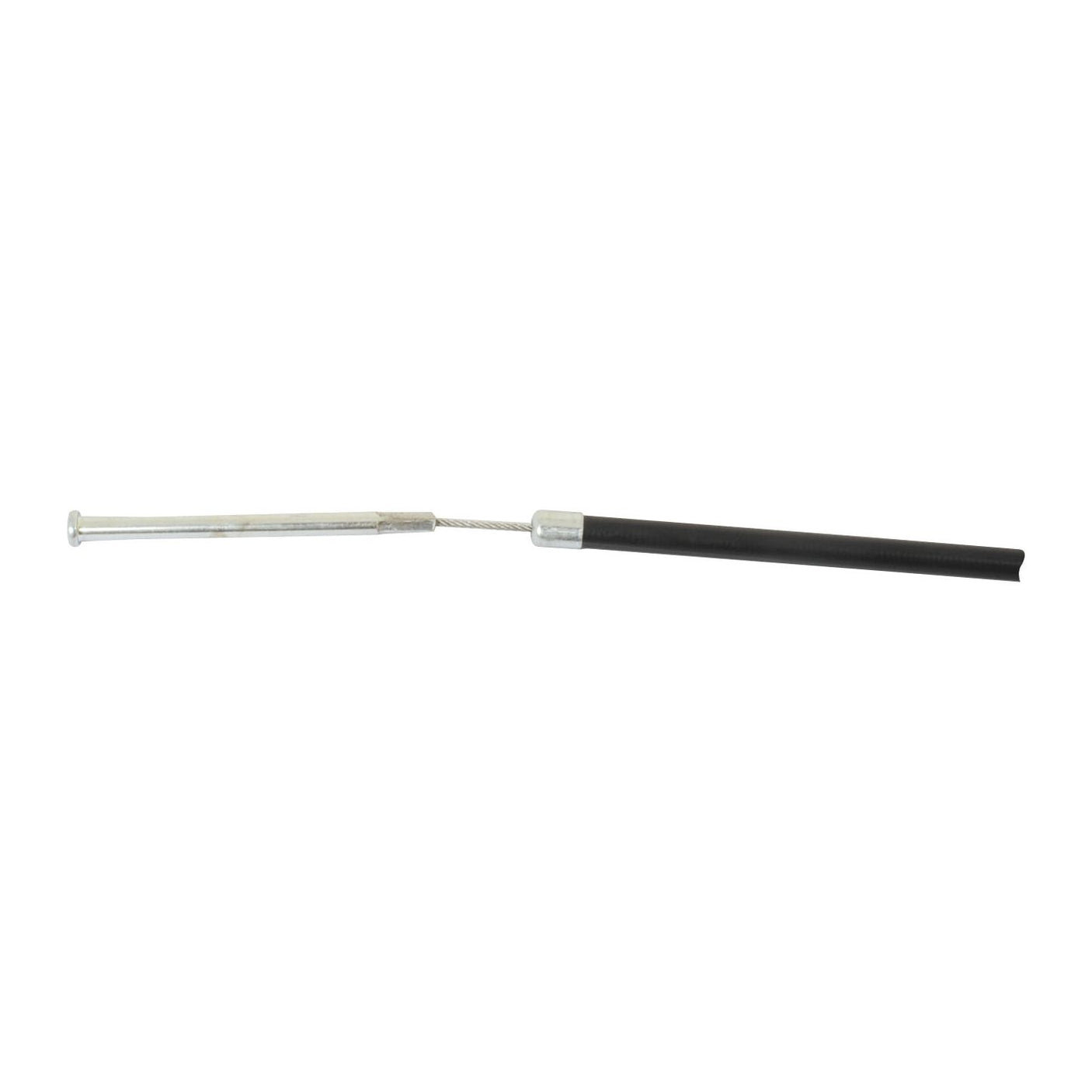 A black telescopic antenna with a silver rod extended in the middle against a white background, reminiscent of the precision found in Sparex Throttle Cable, Part No. S.62625 for Fiat vehicles.