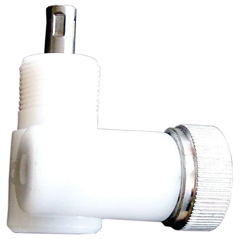 A white plastic valve with a threaded metallic cap and a small cylindrical nozzle on top, compatible with Sparex's Tractormeter Drive Unit (Sparex Part No. S.62653).