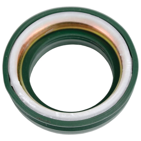 Close-up of a circular, green rubber seal with a white interior lining and a visible metal ring, resembling models used in Case IH mechanical applications. This Seal Kit from the Sparex brand (Part No. S.62800) appears to be well-suited for plumbing or machinery tasks.