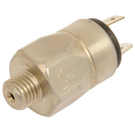 The Sparex Hydraulic Oil Pressure Switch (Part No. S.62803) is a silver switch with a threaded inlet and two electrical connectors at the opposite end, compatible with Case IH equipment.