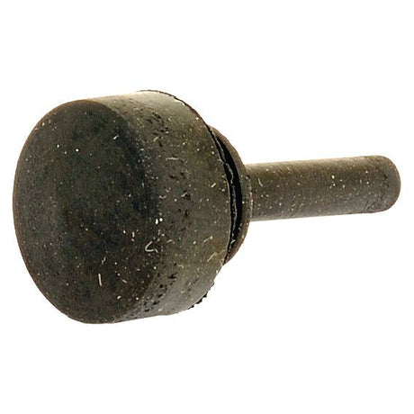 A black cylindrical metal object with a wider, cylindrical head at one end and a slim, elongated shaft at the other end, perfect for use in Fiat tractors as part of the Sparex Bonnet Rubber & Rivet Set (Sparex Part No.S.62861).