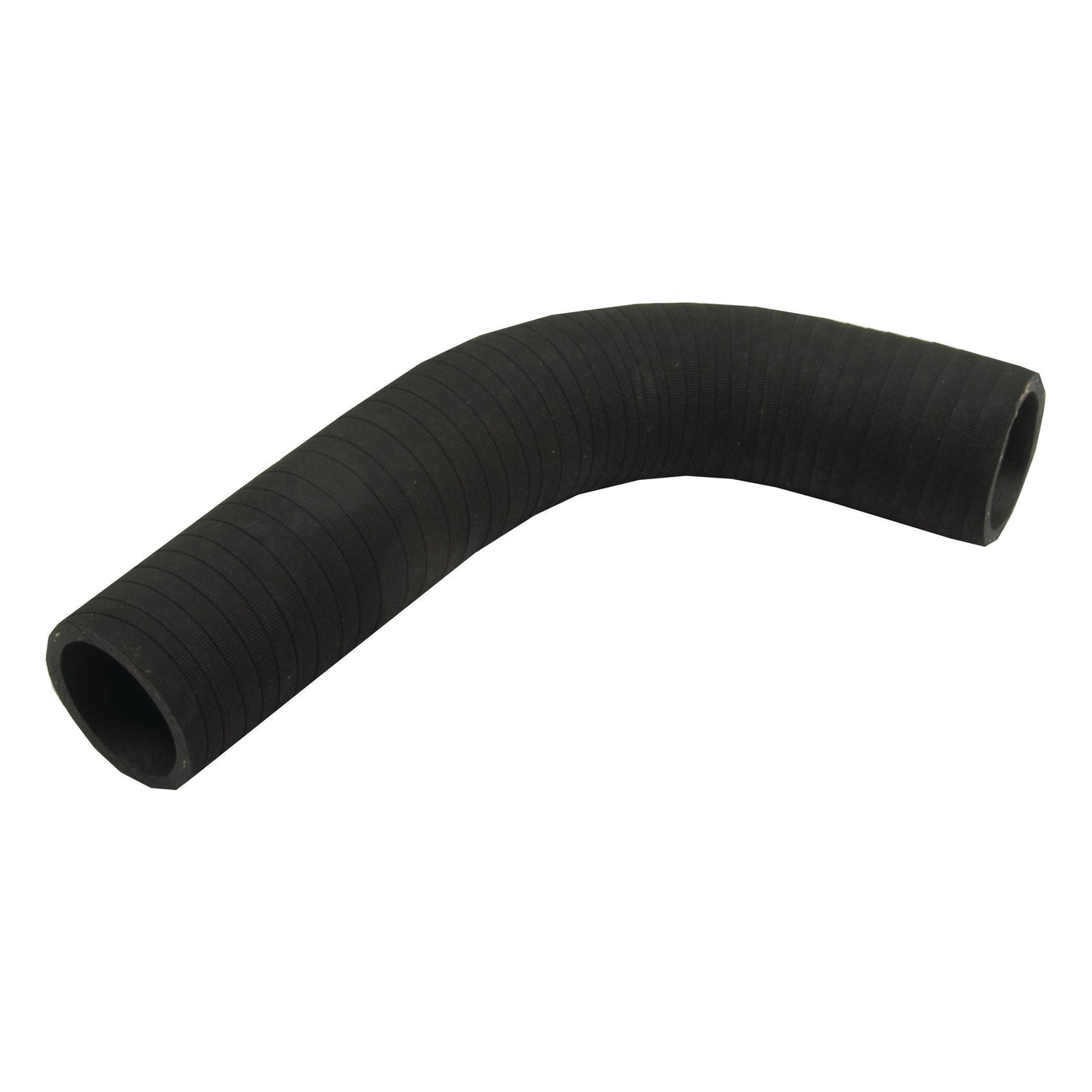 The Sparex Bottom Hose (Part No. S.63022) is a black, ribbed rubber hose with a curved shape and an inner diameter of 35mm at both ends, perfect for Case IH machinery.