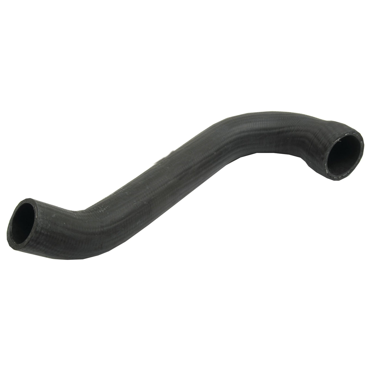 The Sparex Bottom Hose (Part No. S.63025) features a black, curved rubber design with open ends, ideally suited for fluid or air transport in automotive or mechanical applications. It has an inner diameter of 38mm on the smaller end and 50mm on the bigger end, making it perfect for pairing with a Sparex hose clip to ensure secure connections.