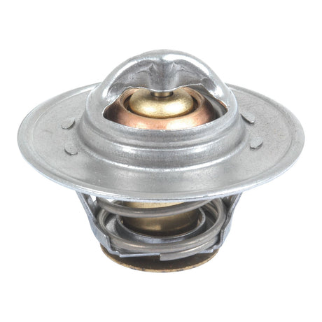 The Sparex Thermostat (Sparex Part No. S.63077) features a metal construction with a coil spring for precise temperature regulation in vehicles, is compatible with Case IH models, and ensures optimal performance across a wide temperature range.