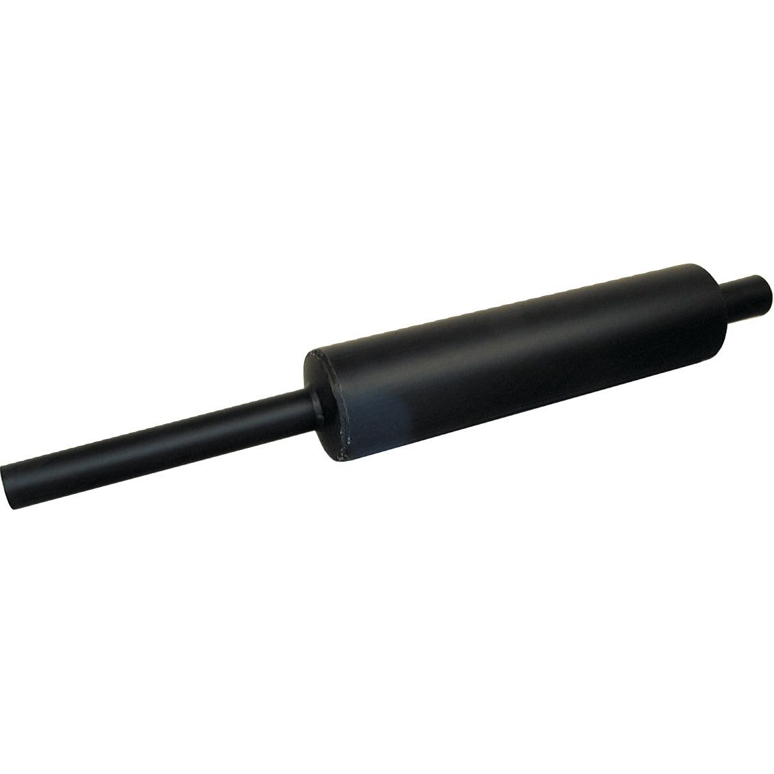 A black rolling pin with one extended handle, reminiscent of the sleek design of a Sparex Silencer - Vertical - S.6307, isolated on a white background.