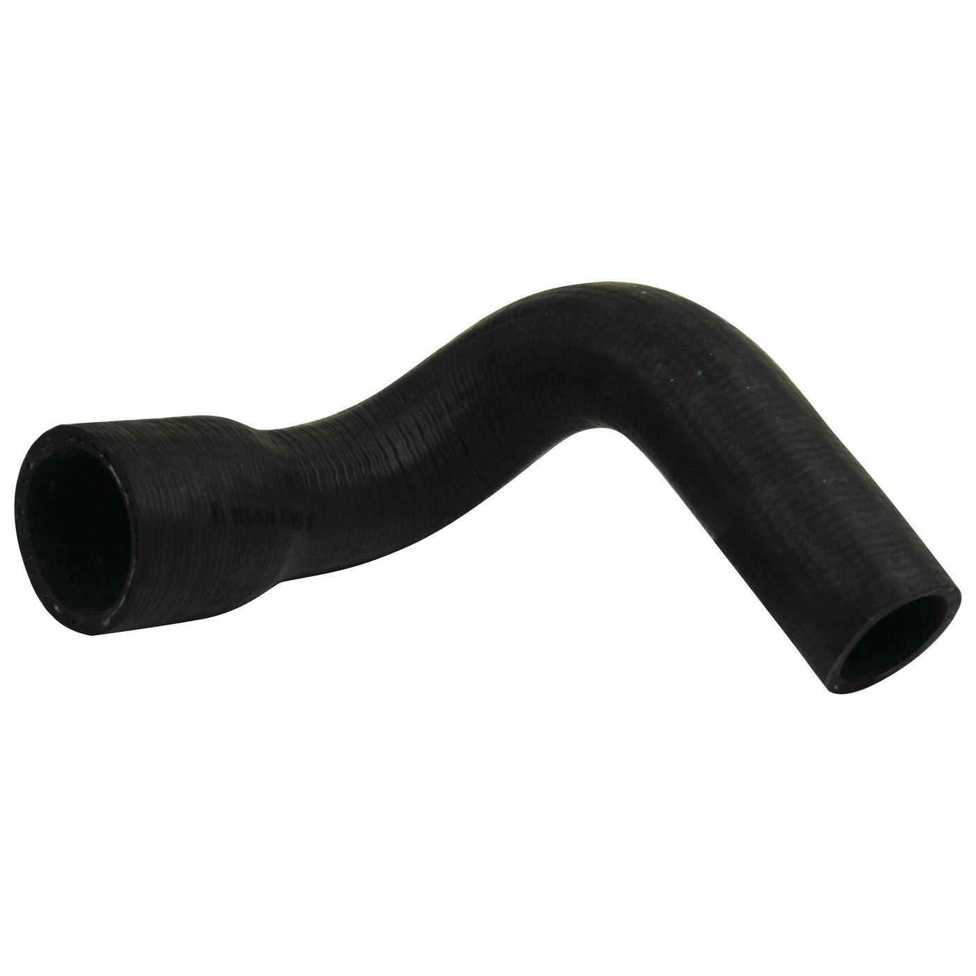 An image of the Sparex Top Hose with a black rubber, curved design, and secured by a hose clip, featuring part number S.63092. The inner diameter of the smaller end is 37 mm and the bigger end is 47 mm.