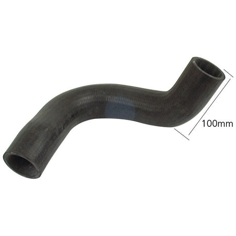 A black, curved Sparex Bottom Hose (Sparex Part No. S.63095) with a length measurement of 100mm indicated by an arrow and text, has an inner diameter of 38mm at both ends.