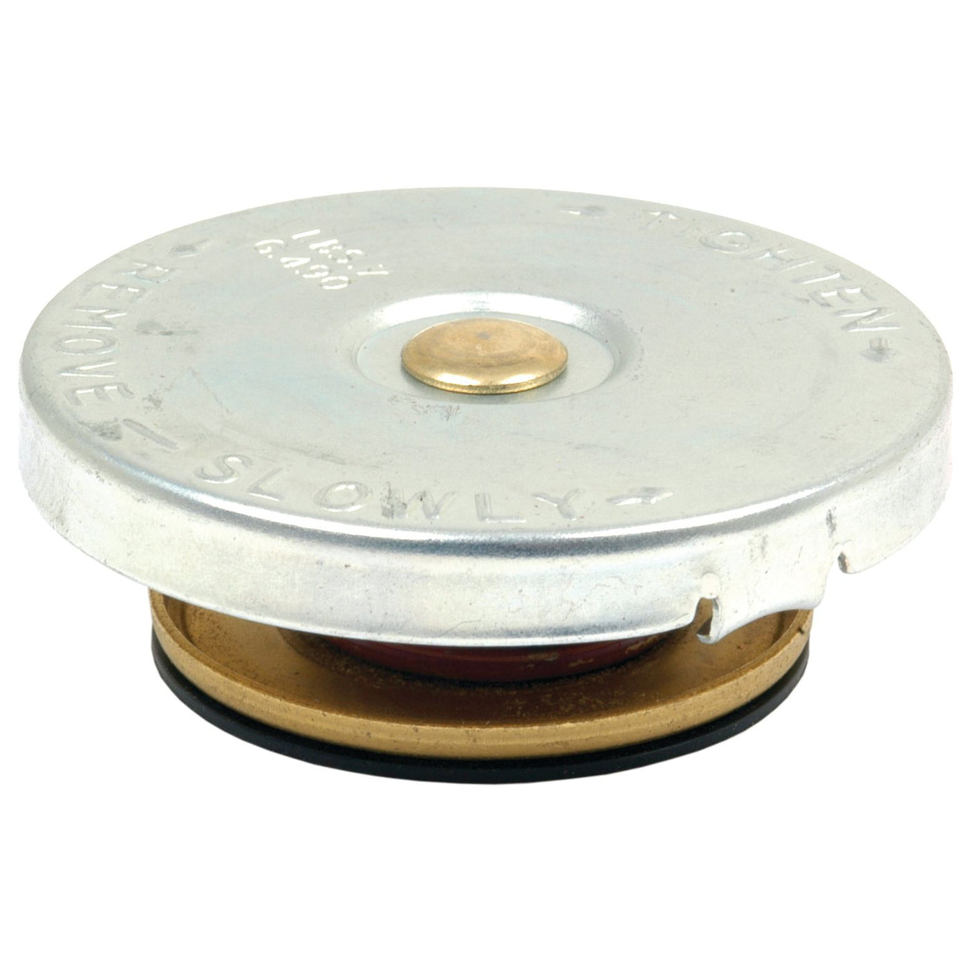 The Sparex Radiator Cap (S.63100) features a round, silver metal design with a central knob and a "Remove Slowly" label, providing reliable pressure control and compatibility with Sparex products.