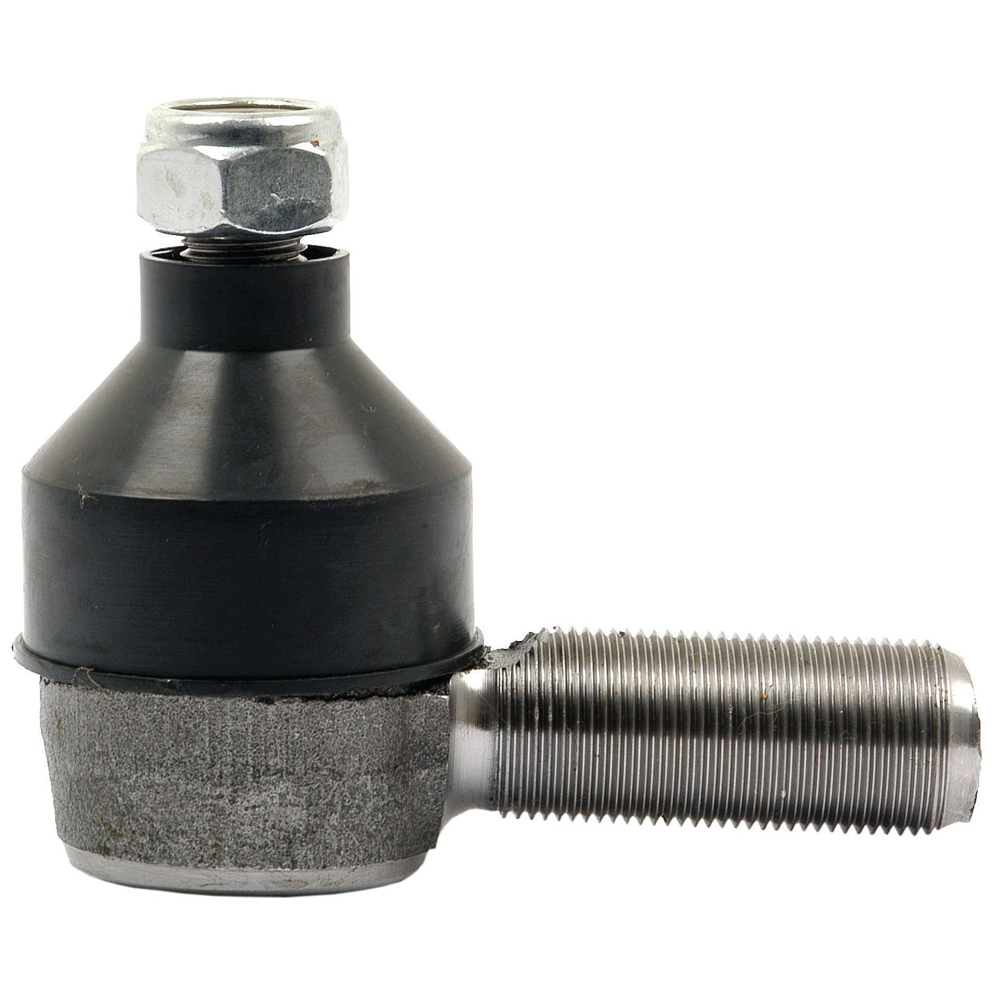 The Track Rod, Length: 80mm - S.63169 from Sparex is a high-quality metal automotive tie rod end with a threaded shaft, featuring a hexagonal nut at the top and an M22 x 1.5 RH male thread, primarily used for steering mechanisms.