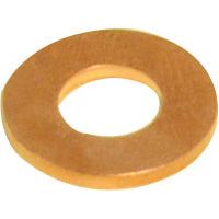 An Imperial Copper Washer from Sparex, featuring an inner diameter of 2/5'', an outer diameter of 5/6'', and a thickness of 0.0747'', is a circular flat washer with a hole in the center, crafted from brown material and commonly used in the Perkins Build List.