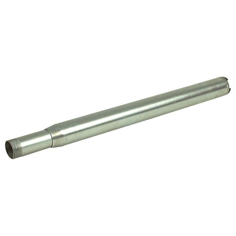 A cylindrical metal pipe with threaded ends, used for industrial and mechanical applications, can be paired with the Supa Mover Barrel Pump - S.6396 by Sparex to efficiently handle non-corrosive liquids.