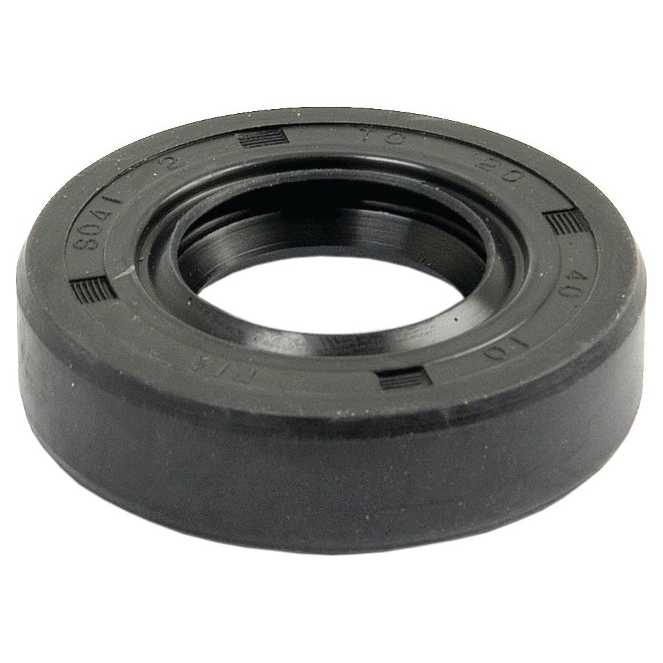 The Sparex Water Pump Seal (Part No. S.64083) is a circular black rubber seal with numerical markings on its surface, measuring 20x40x10mm, featuring a central hole and a ridged outer edge.