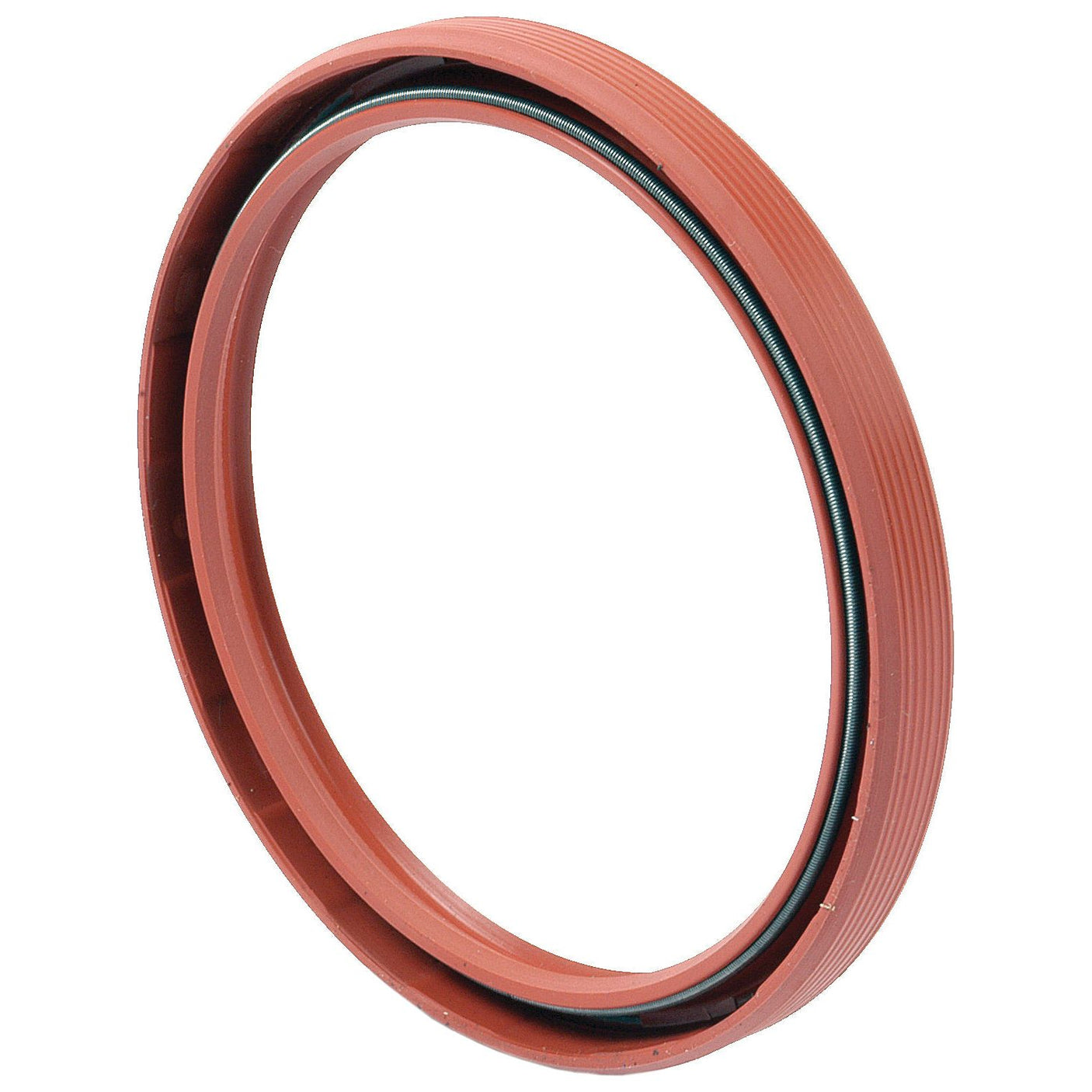 A close-up of a brown and green circular oil seal, commonly used in machinery to prevent leaks. This Oil Seal, Sparex Part No. S.64173, ensures optimal performance and is compatible with Sparex and Zetor models.