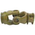 The Sparex PTO Coupling (U/J Size: 34 x 90mm), featuring a lemon profile and compatible with the AW12/W11 PTO Series, is a yellow universal joint designed to transmit rotary motion and torque. It includes a yoke and cross assembly, measures 49 x 39.5 x 4.5mm, and has a size of 1 3/8''-6 spline. The Sparex Part No. is S.6422 (Ref: 1b).