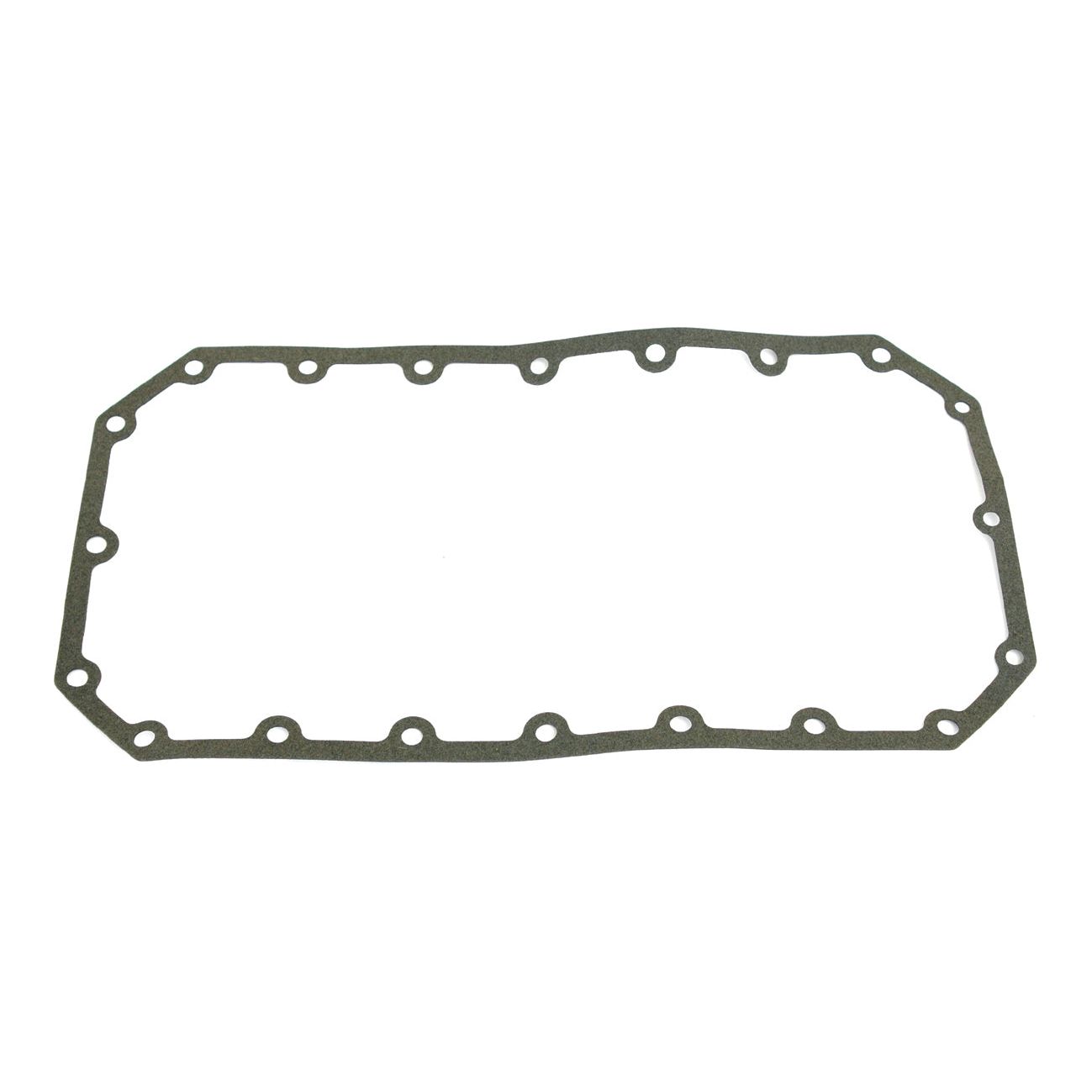 The Sparex Sump Gasket - 3 Cyl. (310, 310B, 310D, 320A/B, 309, 311CS) (Sparex Part No.S.64292) is a rectangular gasket with rounded corners and multiple evenly spaced holes along its perimeter, designed specifically for sealing mechanical components in Valmet & Valtra Engine applications and is asbestos-free.