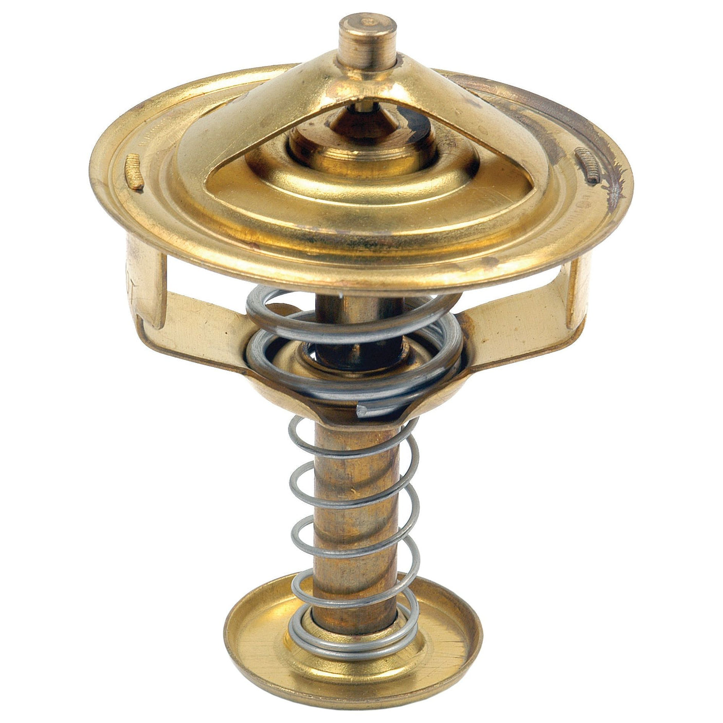 A thermostat with a coiled spring and a conical top, typically used in automotive or heating systems, compatible with Zetor Tractors and Sparex parts. Product Name: Thermostat | Sparex Part No.S.64442, Brand Name: Sparex.