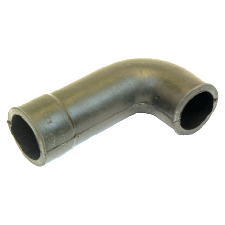 A black, L-shaped rubber pipe with open ends, typically used for fluid transportation or as a connector in plumbing systems, featuring Zetor compatibility. This specific model is the Sparex Bypass Hose (Sparex Part No. S.64447) with an inner diameter of 30mm on the smaller end and 32mm on the bigger end.