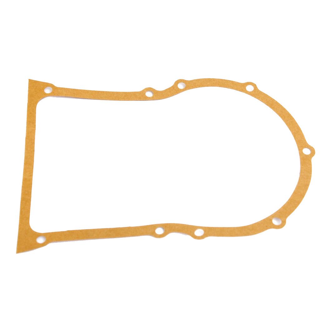 A flat, irregularly shaped beige gasket with multiple holes around its edge, used in automotive or mechanical applications such as the Zetor's rear main housing, is known as the Rear Main Housing Gasket by Sparex (Part No. S.64492).