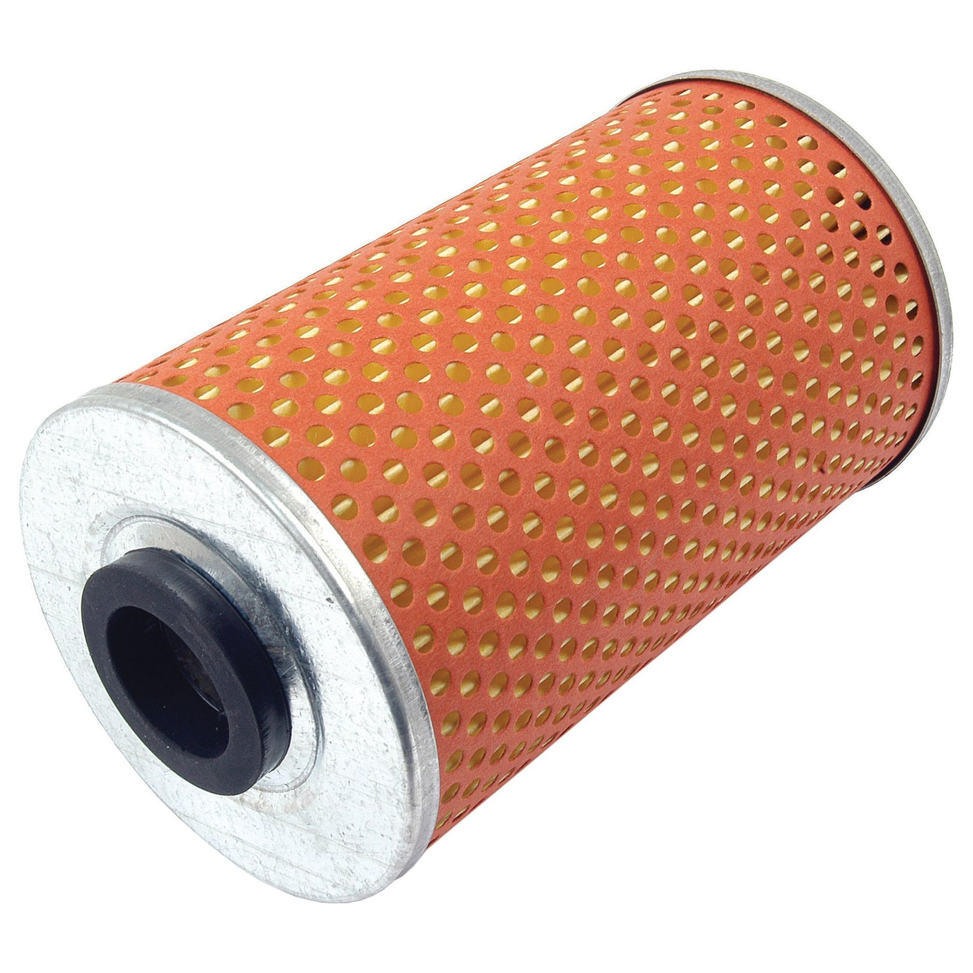 The Hydraulic Filter - Element from Sparex (Part No. S.64687), featuring an orange perforated casing and black inlet, is perfect for filtering fluids or air and is ideal for use in Zetor or John Deere machinery.