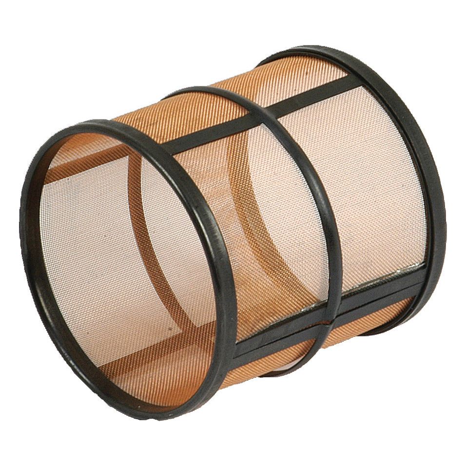 The Sparex Hydraulic Filter - Element (Sparex Part No. S.64863) is a cylindrical metal mesh screen with two black rings at each end and one in the middle, designed for filtering hydraulic fluids in Zetor tractors.