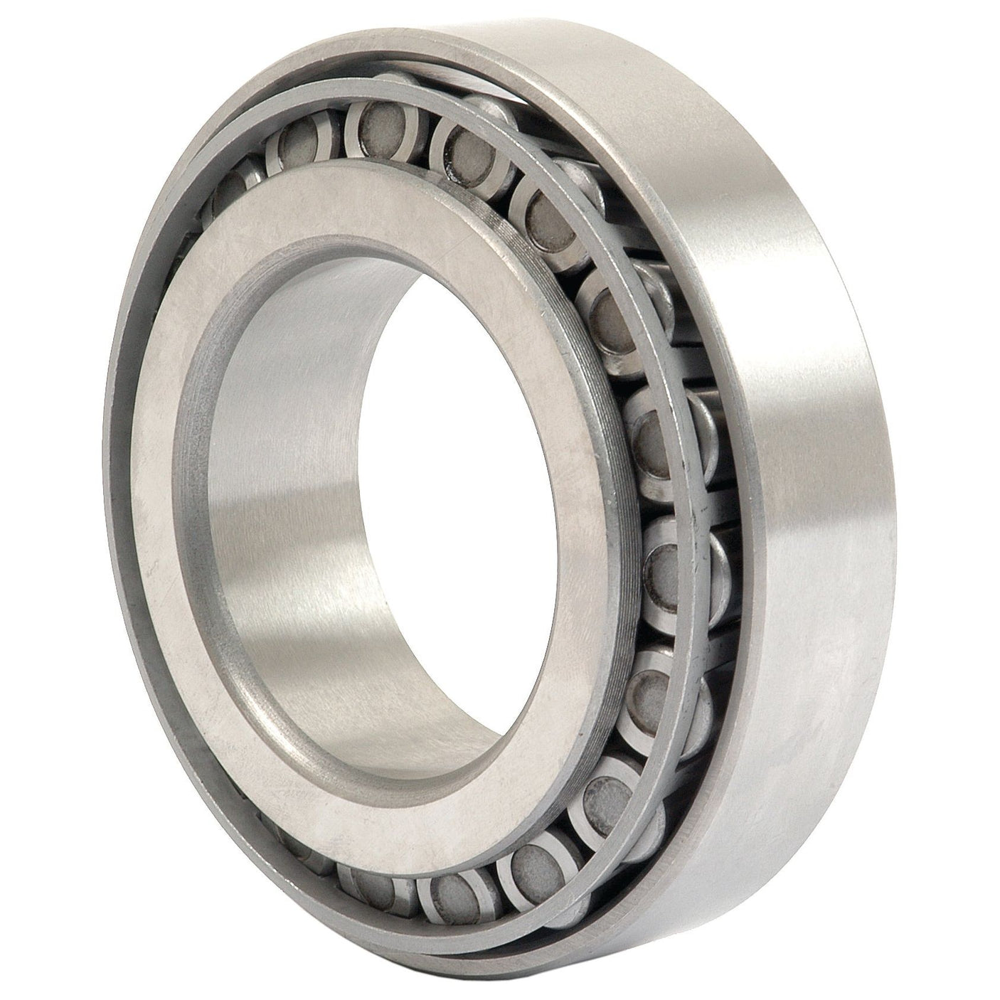 The Sparex Taper Roller Bearing (32212) - S.64950 is a precision-engineered component featuring a silver cylindrical design with multiple rows of cylindrical rollers housed between an inner and outer ring, offering reliability akin to metric bearings.