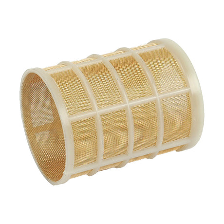 The Sparex Fuel Filter - Element (Sparex Part No.S.64961) is a beige plastic-framed cylindrical mesh filter, perfect for filtering liquids or gases and ideally suited for use as a fuel filter in Zetor tractors.