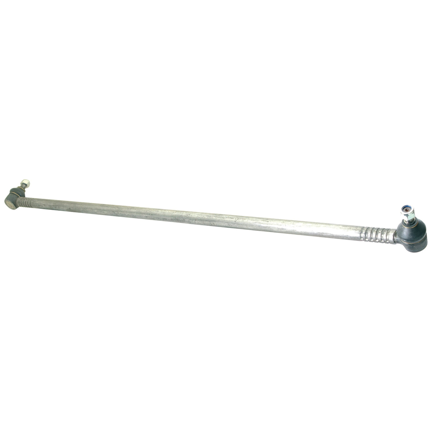 The Sparex Track Rod/Drag Link Assembly, model S.65041, features a metal steering rod with ball joints on both ends, specifically designed for automotive steering systems. It boasts an M16 x 1.5 thread and a robust 28mm diameter at a length of 1155mm, ensuring both durability and precision.