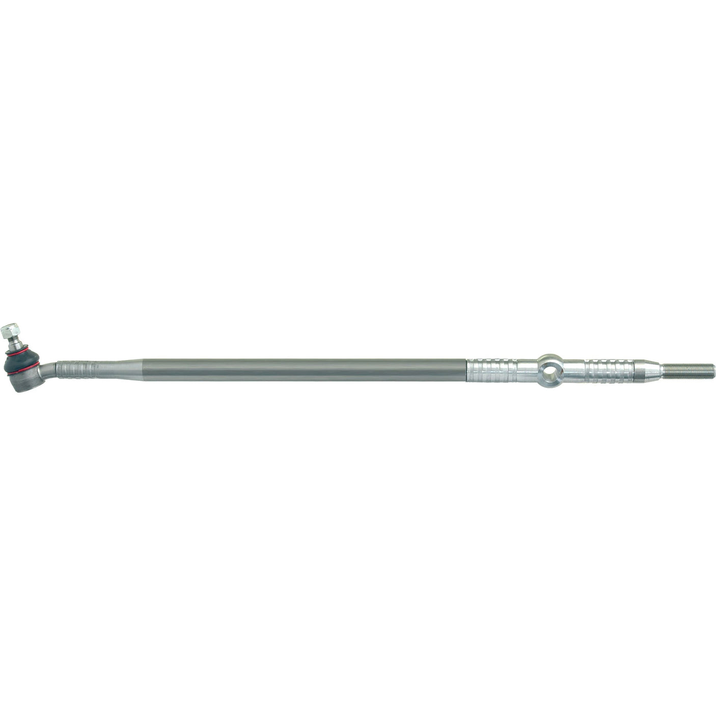 The Track Rod/Drag Link Assembly, 812mm - S.65054 from Sparex, features a long metal rod with a small adjustable clamp at one end and a slight bend near the opposite end.