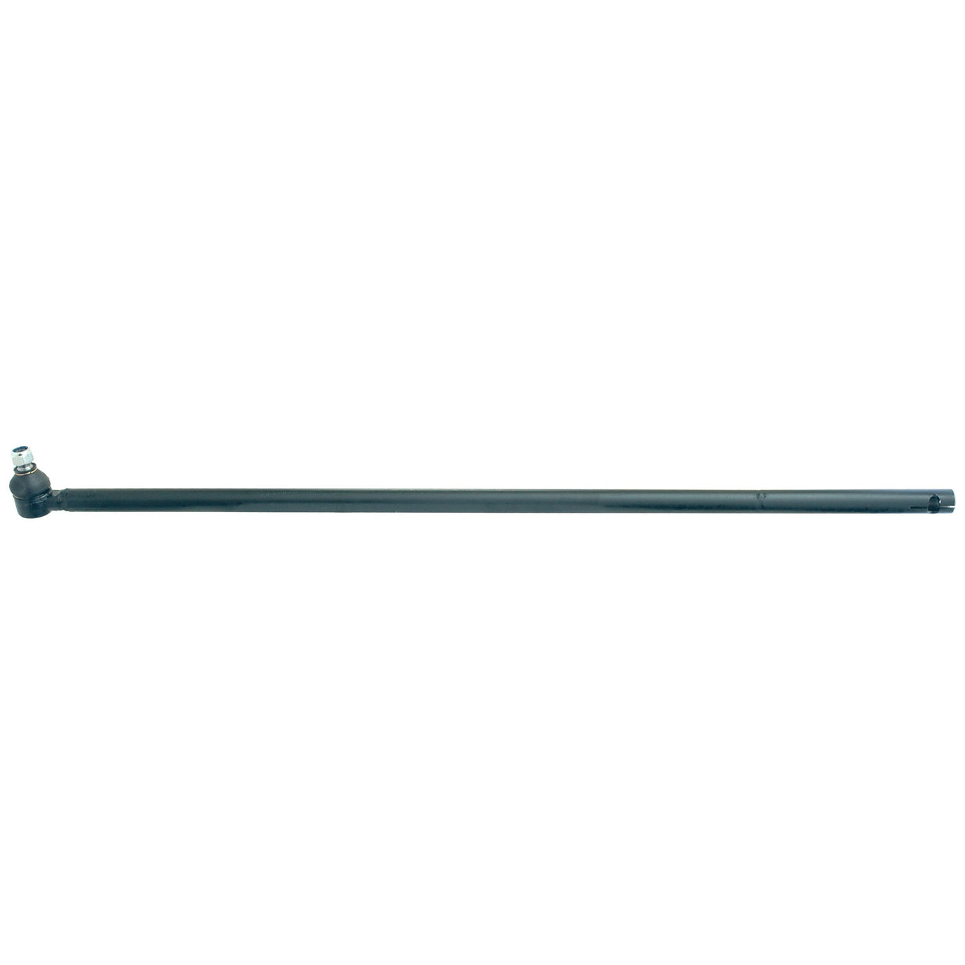 A straight, black metal rod from Sparex, identified as Track Rod S.65056 with a length of 1050mm, featuring a bend and connection on one end that appears to be part of a mechanical or automotive system. This rod includes precise threading for secure attachment.