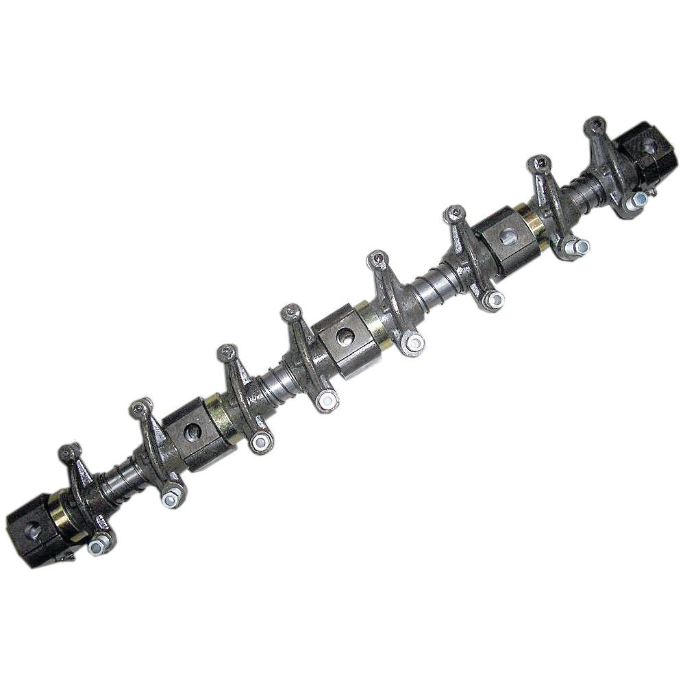 A metal camshaft with multiple cam lobes and bearing surfaces, used in internal combustion engines to operate intake and exhaust valves, is similar to the Sparex Rocker Shaft Assembly (4 Cyl.), Part No. S.65145.