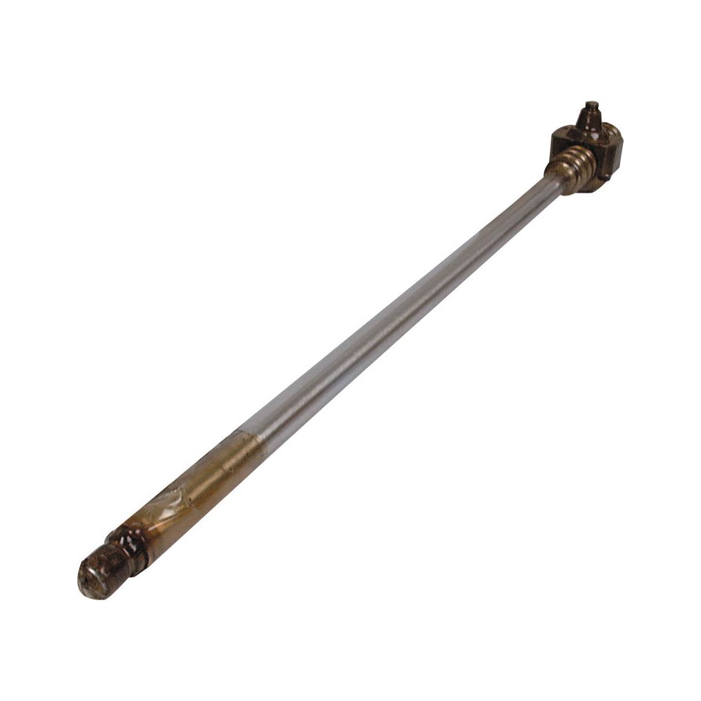 The Steering Shaft by Sparex (Part No. S.65158), measuring 728mm in length and equipped with connectors at both ends, is ideal for incorporation into industrial or mechanical systems, particularly those used in Ford / New Holland equipment.