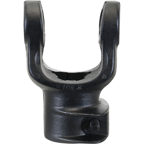 A Sparex PTO Yoke - Quick Release (U/J Size: 32 x 76mm), featuring a matte finish and a central screw opening, suitable for PTO Series AW35/W2400, with a size of 1 3/4''-6 Spline (Sparex Part No. S.6521).