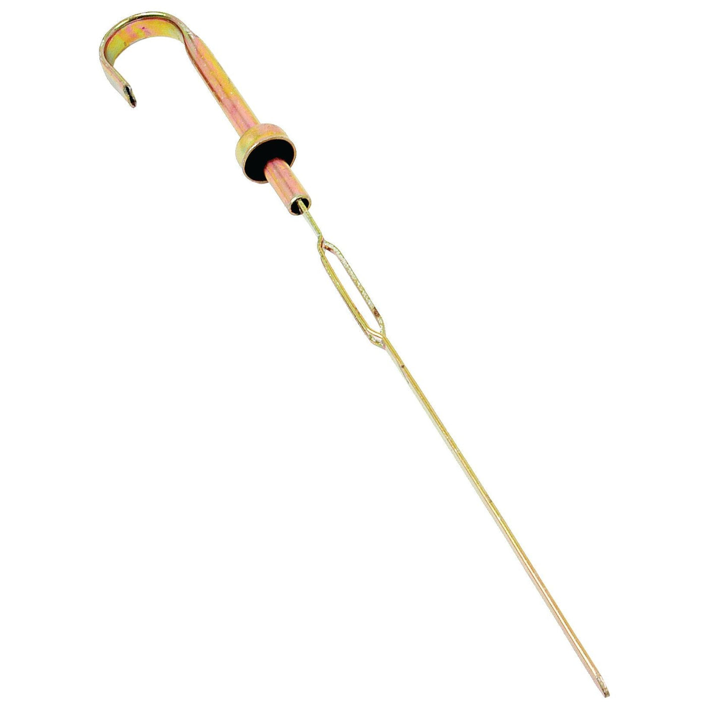 The Sparex Dipstick (Part No. S.65274) is a metal tool featuring a long, slender measuring rod and a hooked handle, designed to be compatible with Ford New Holland models.