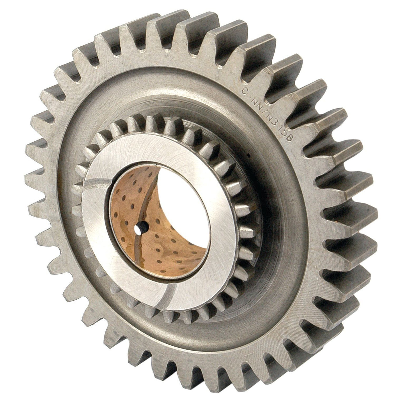 A Sparex Transmission Gear - 3rd (Sparex Part No. S.65341) featuring 35 evenly spaced teeth and a central circular opening, is compatible with Ford New Holland machinery.