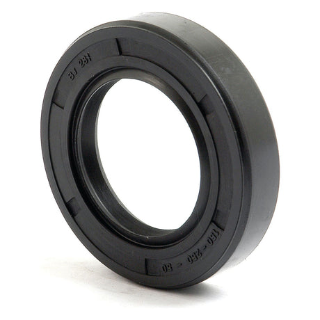 Circular black rubber oil seal with a central hole, designed for shaft sealing applications, this Imperial Rotary Shaft Seal from Sparex (Sparex Part No.S.65360) measures 1 1/2'' x 2 1/2'' x 1/2'' and features a double lip for enhanced performance, against a white background.