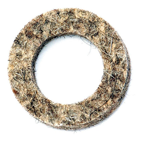 A round, light brown, fibrous washer with a hole in the center, serving as a felt seal for the cross shaft dust. This is the Dust Seal 26x41x6mm by Sparex, Part No. S.65375.