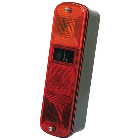 A rectangular red rear combination light with a black casing by Sparex, featuring three sections including a central cut-out, designed for halogen applications. Perfect for brake, tail, and indicator functions on both right-hand and left-hand sides. Model S.65426 operates on 12V.
