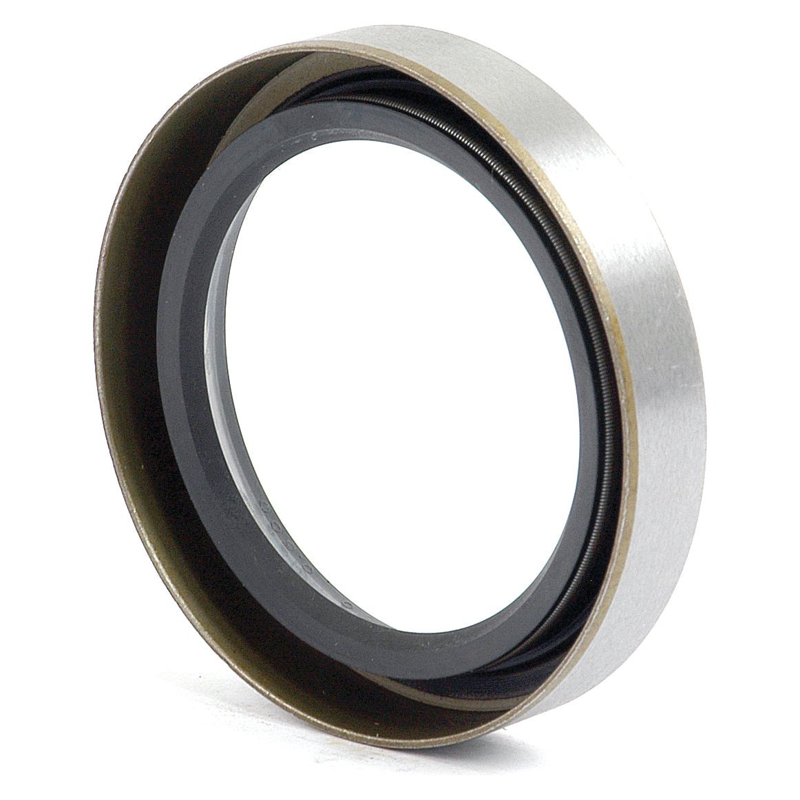 The Sparex Imperial Rotary Shaft Seal, 2'' x 2 3/4'' x 1/2'', branded as Sparex Part No. S.65476, is a silver and black circular mechanical seal designed to prevent leaks in machinery and equipment, specifically compatible with Ford/New Holland models.