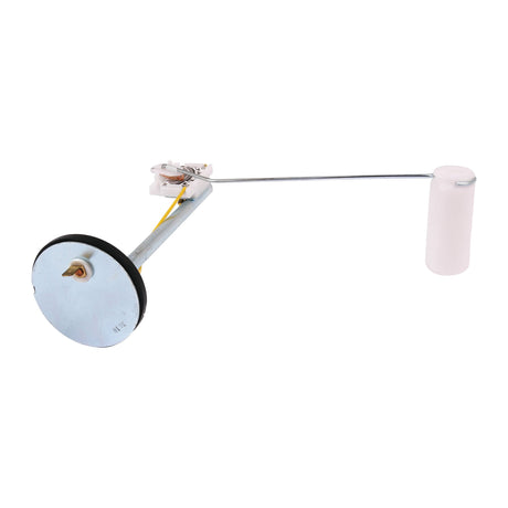 A Sparex Fuel Sender Unit (Sparex Part No. S.65563), compatible with 12V systems, features a metal construction with a cylindrical float attached to a long arm and a circular base.