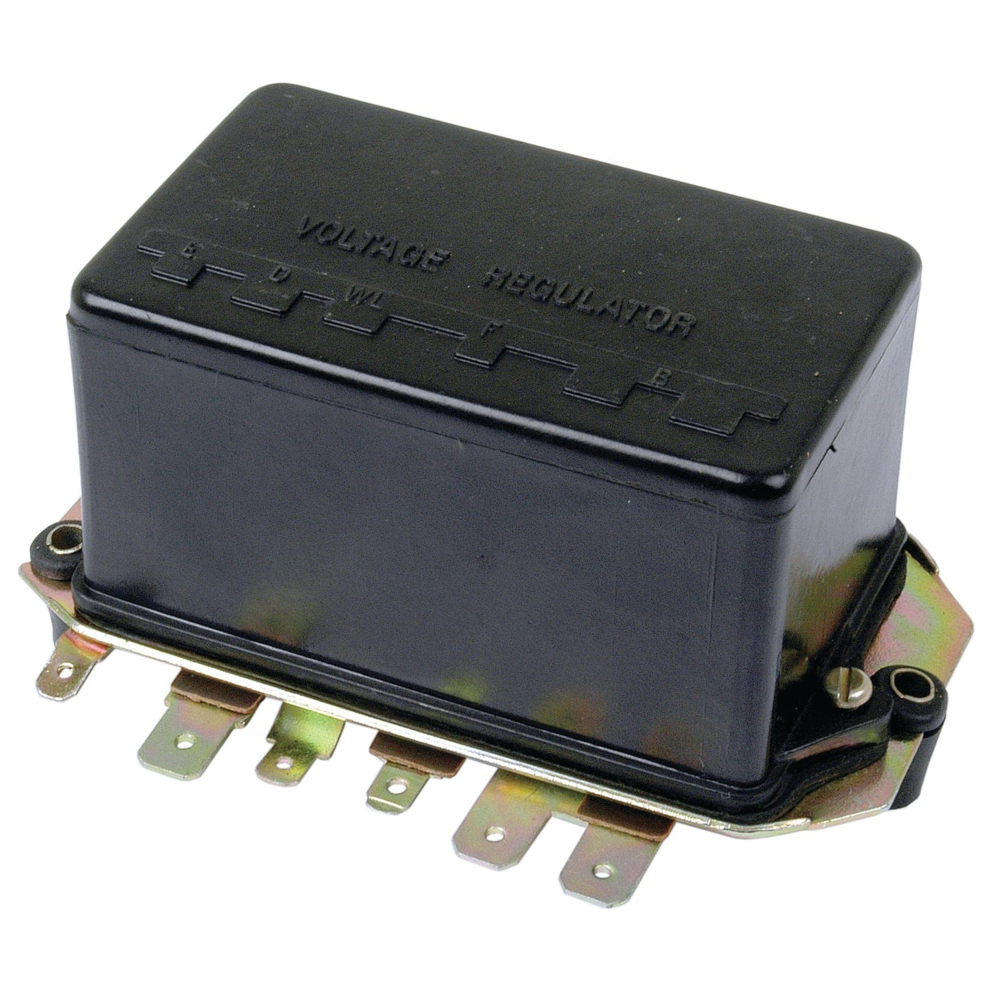 A Sparex Voltage Regulator, Part No. S.65582, designed for Ford / New Holland applications, featuring a rectangular black body with multiple metal connectors at the base and labeled "Voltage Regulator" at the top.