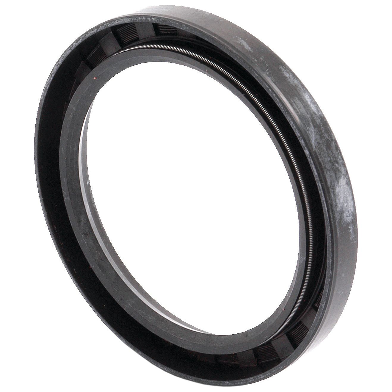 Introducing the Sparex Metric Rotary Shaft Seal (Part No. S.65679), a black, round seal measuring 85 x 111 x 12.5mm, featuring a smooth outer edge and a ridged inner surface with a single lip for enhanced performance. Available exclusively through Sparex.