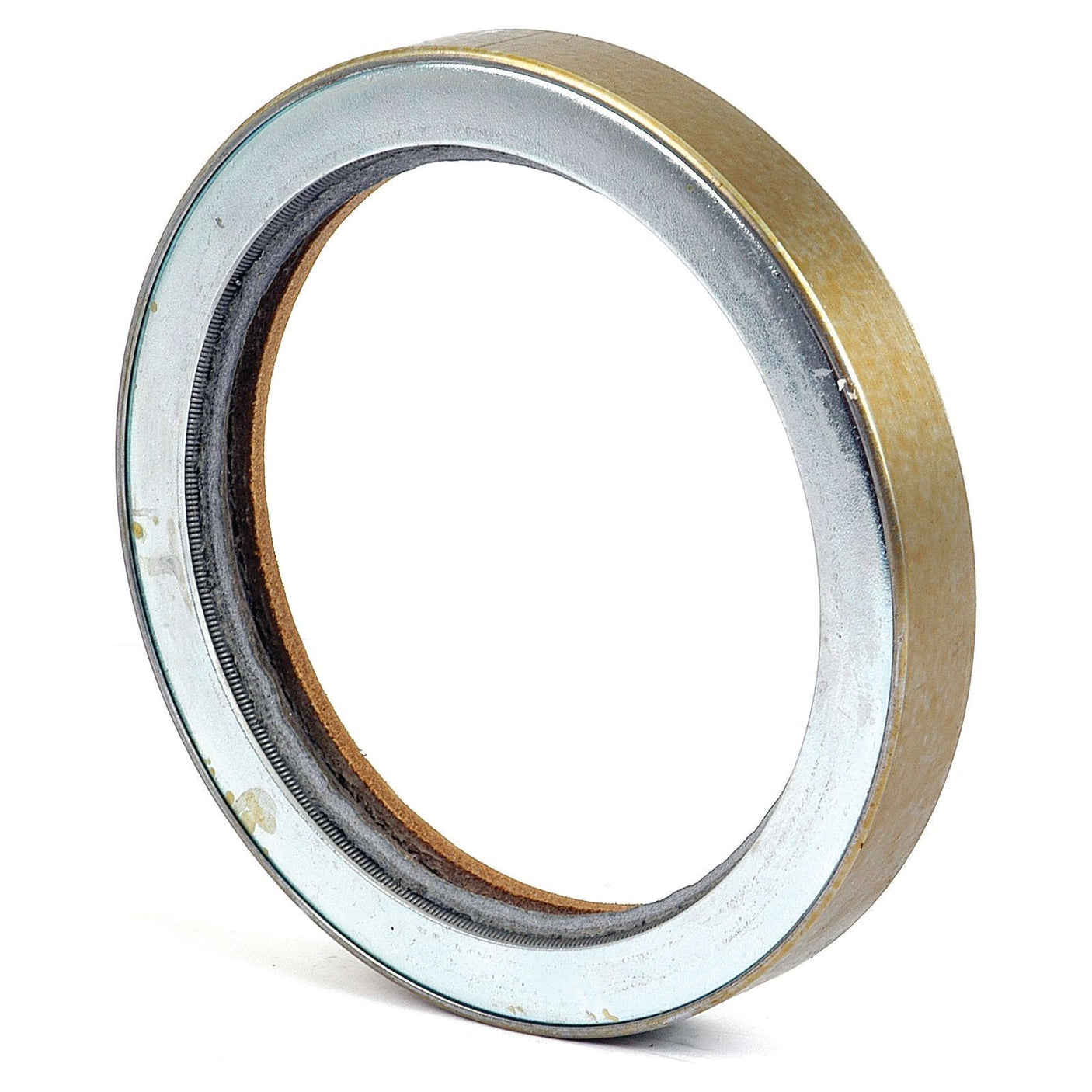 A round metal ring with a thin outer layer of yellowish material, likely an Imperial Rotary Shaft Seal for Ford / New Holland, shown against a plain white background. This product is the Imperial Rotary Shaft Seal by Sparex, measuring 3 3/4'' x 4 3/4'' x 5/8'', identified as Sparex Part No.S.65692.
