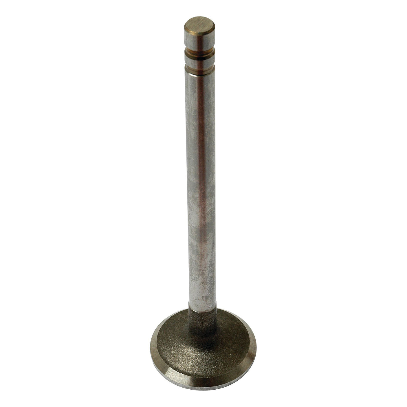 An Exhaust Valve Standard (Sparex Part No. S.65706) by Sparex, featuring a metallic circular base and cylindrical stem, shown upright against a white background, designed specifically for Ford engines.