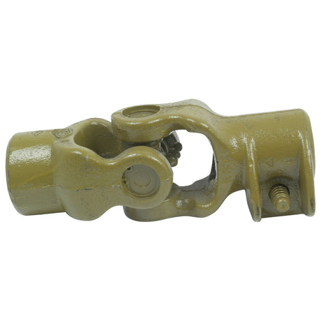 The Sparex PTO Coupling (U/J Size: 22 x 54.8mm), featuring U-shaped arms, a central pivot mechanism, and a yellowish-brown finish, is part of the PTO Series and includes a bore of 1 inch.