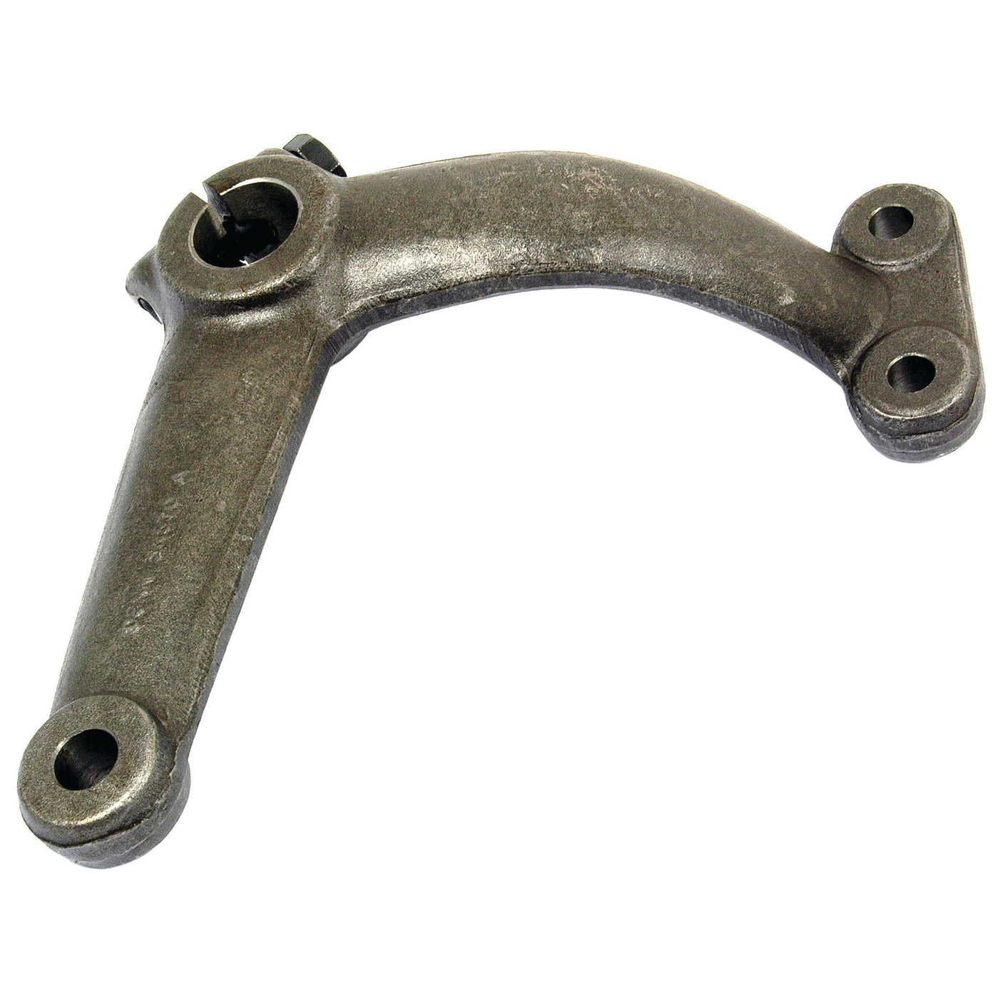 The Steering Arm (2WD) RH by Sparex, Part No. S.65741, is a forged metal automotive component featuring three attachment points and a visible cotter pin securing a bolt.