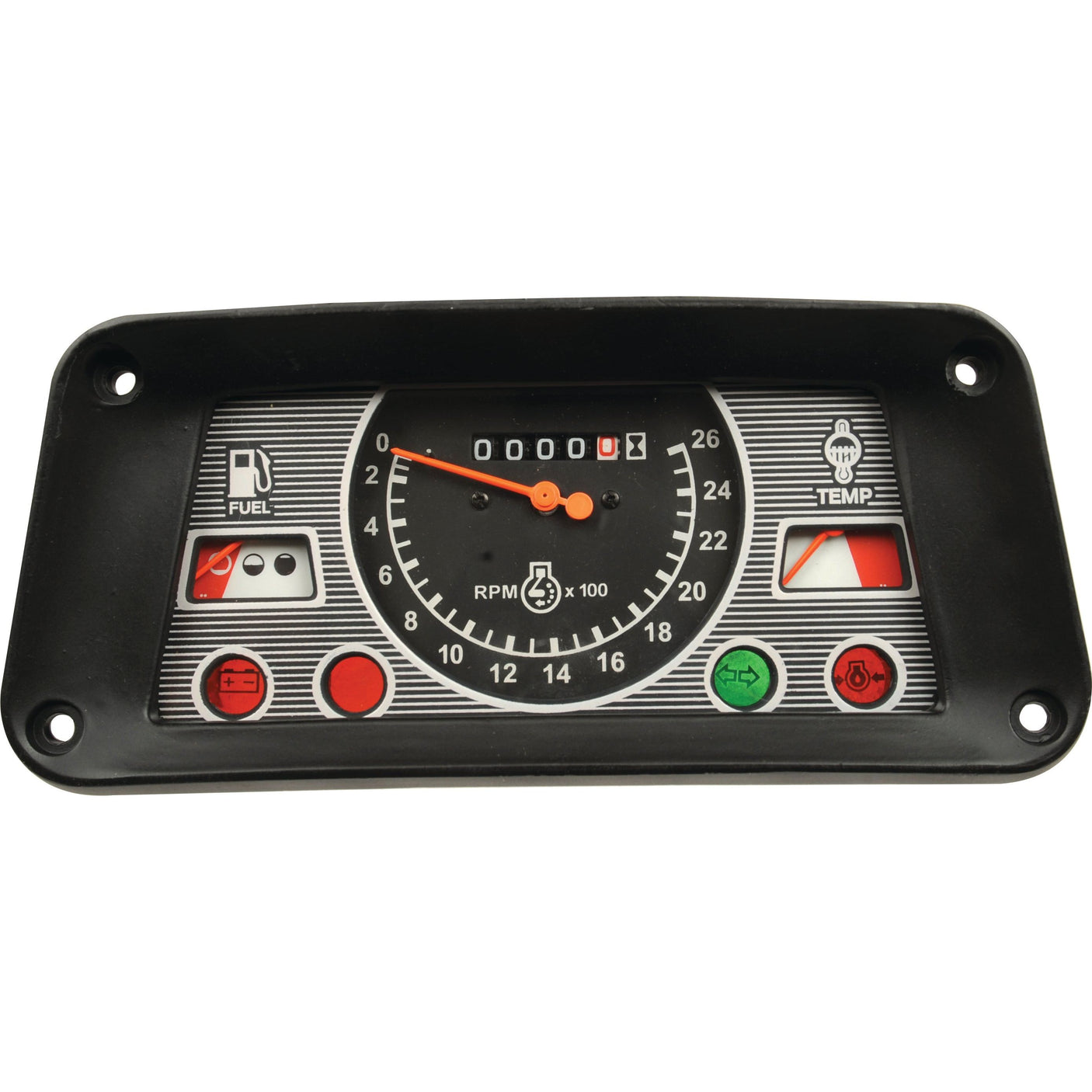 The Instrument Cluster (Sparex Part No. S.65742), from the esteemed brand Sparex, features a dashboard gauge cluster that displays fuel, temperature, RPM, and various warning lights. The central RPM gauge is marked with the symbol for revolutions per minute and rotates in an anti-clockwise direction.