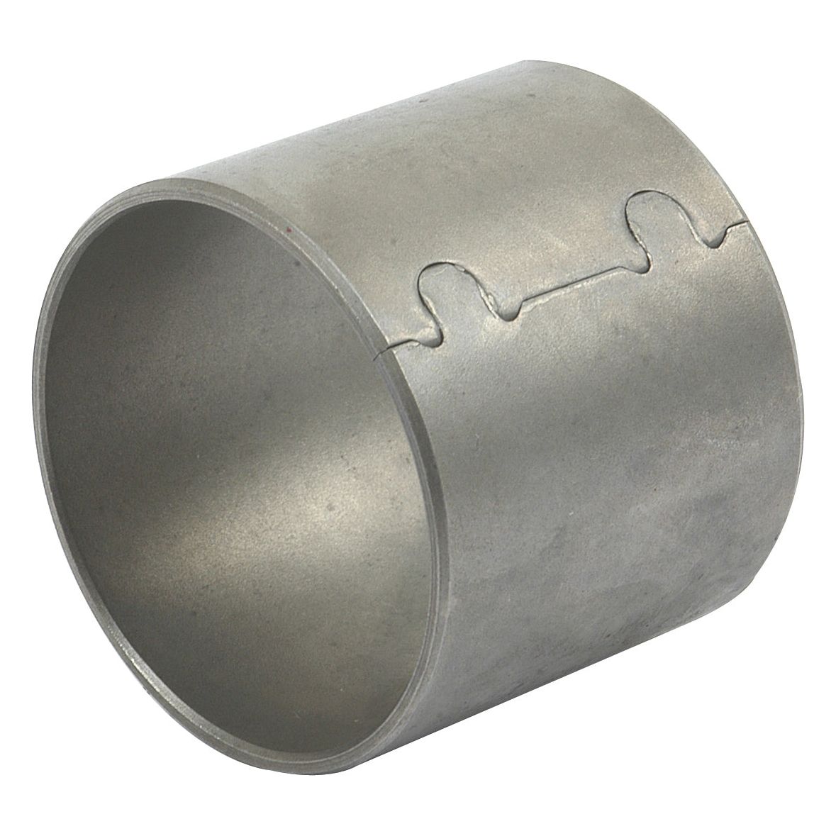 A cylindrical metal sleeve with a closed tab design on one side, often used in Ford/New Holland vehicles. The sturdy and industrial object, known as the Spindle Bush (Sparex Part No.S.65748), provides high-quality performance and durability from the Sparex brand.